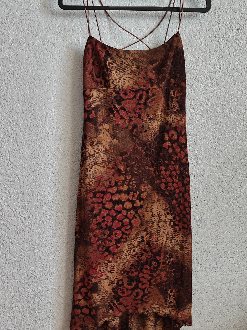 Vintage Y2K Rust & Brown Animal Print Slip Dress
